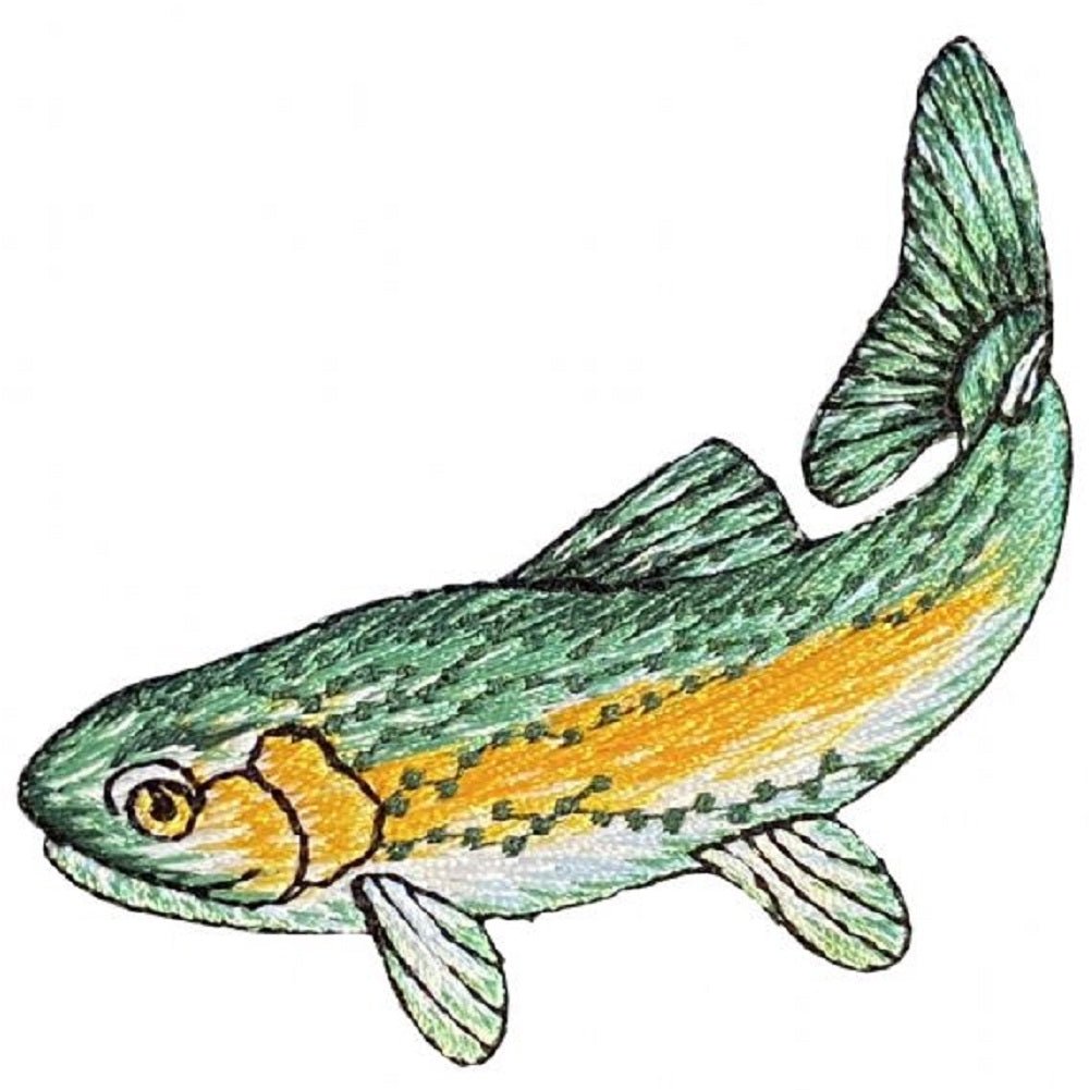 Natural Trout Embroidered Patch — Iron On 2.75"