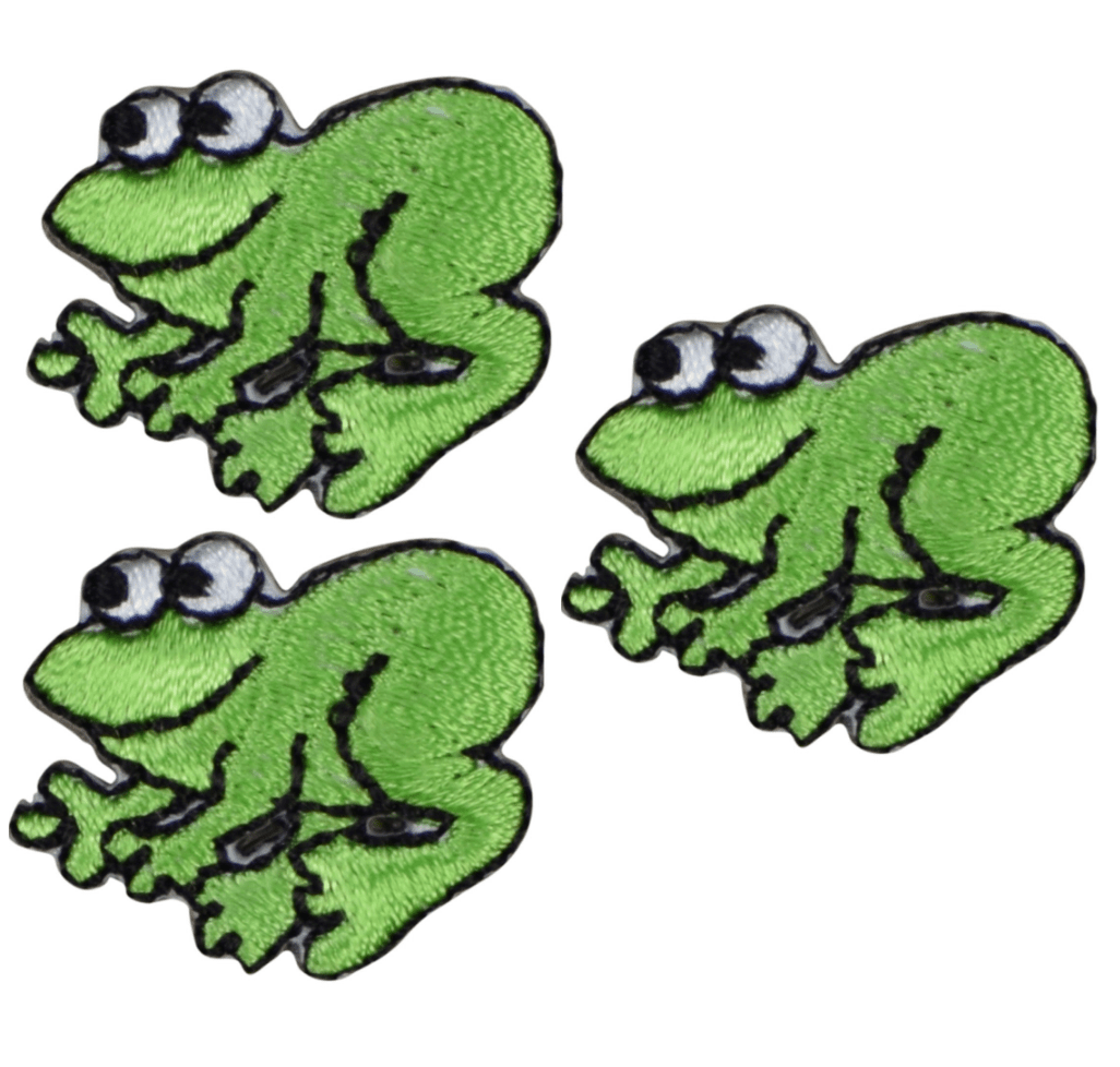 Mini Frog Embroidered Patch — 3-Pack — Iron On 1"