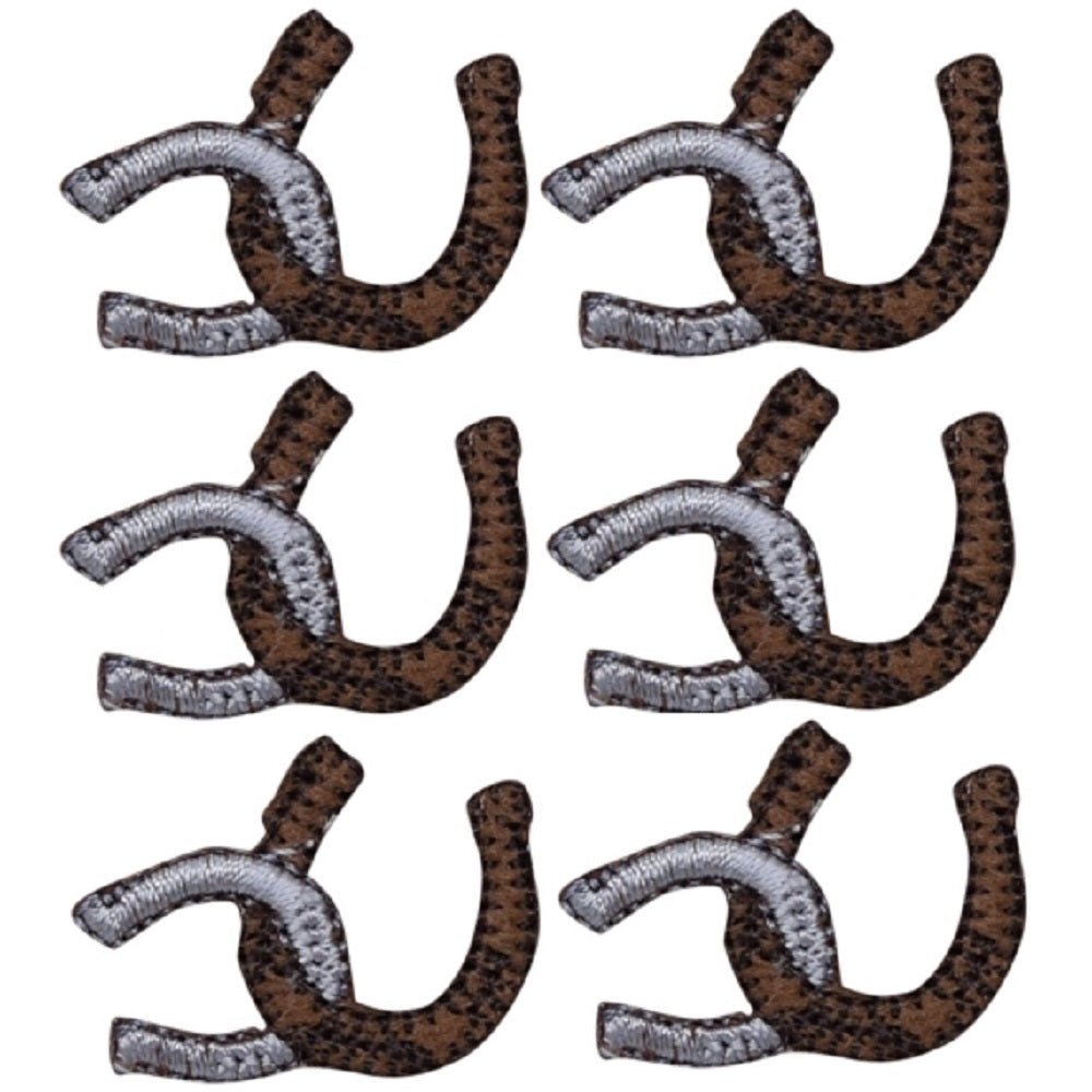 Horseshoes Embroidered Patch — 6-Pack — Iron On 1"