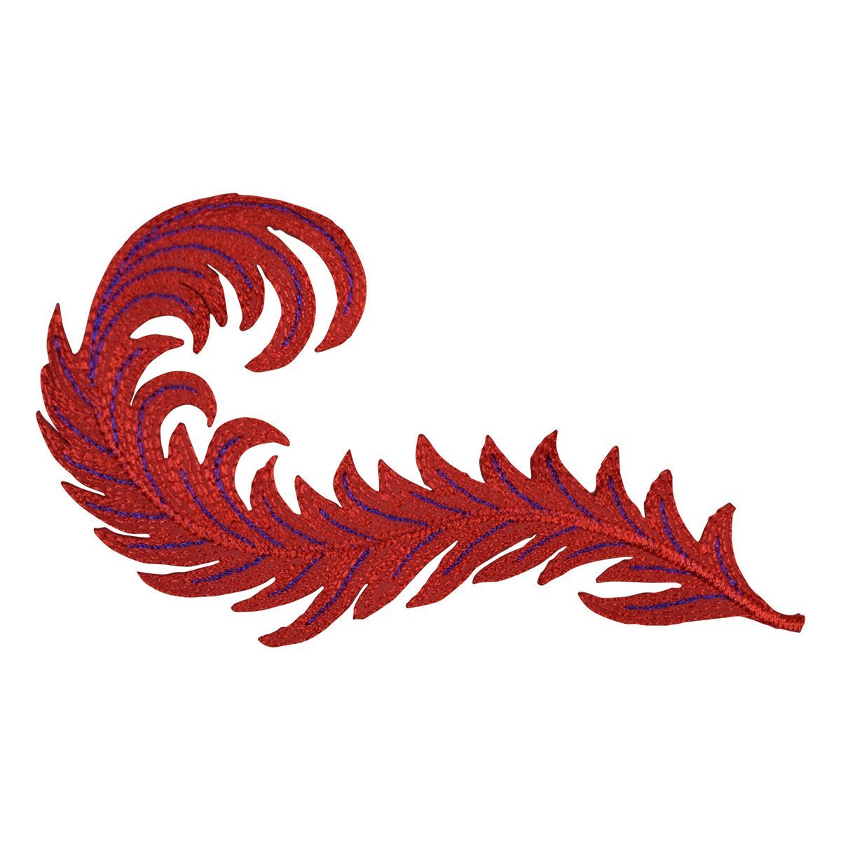 Red Feather Embroidered Patch — Iron On 4-7/8"