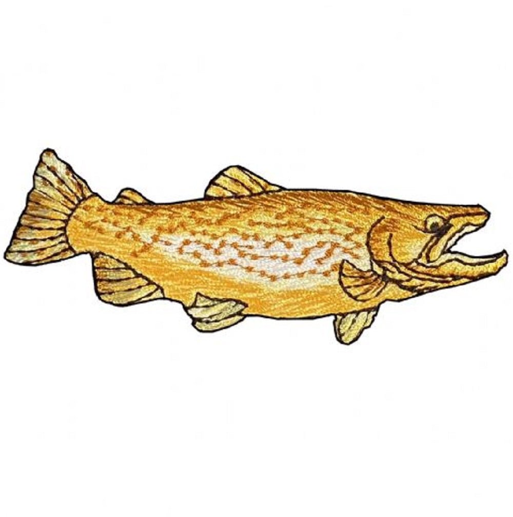 Brown Trout Embroidered Patch — Iron On 3.5"