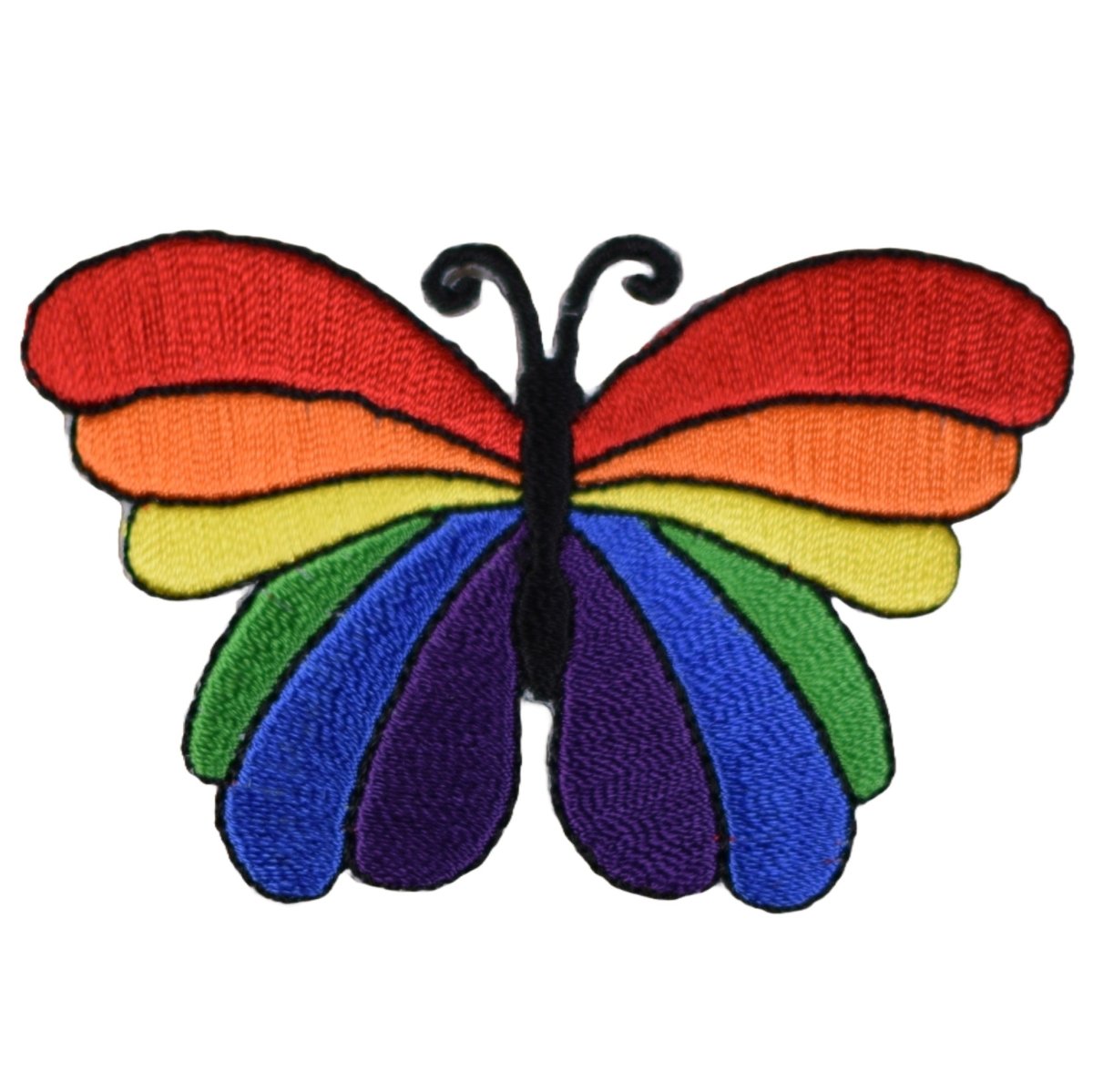 Butterfly Embroidered Patch — rainbox — Iron On 2.75"
