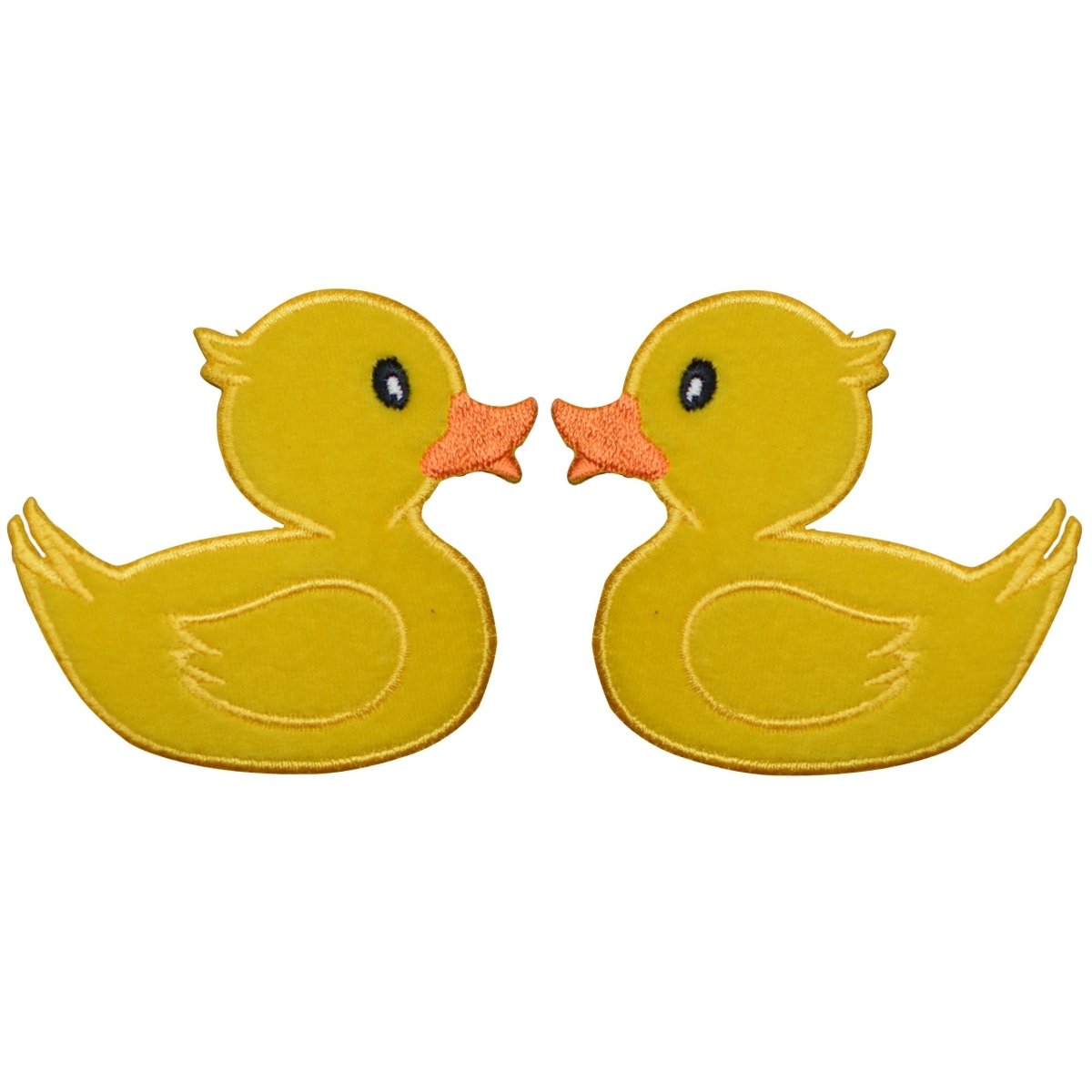 Yellow Rubber Ducky Embroidered Patch — 2-Pack — Iron On 3"