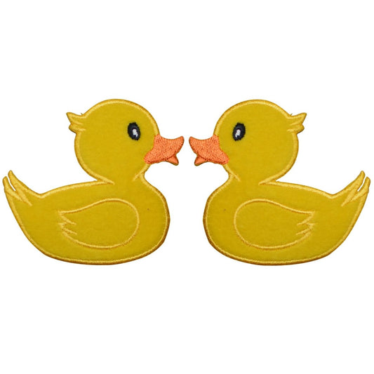 Yellow Rubber Ducky Embroidered Patch — 2-Pack — Iron On 3"