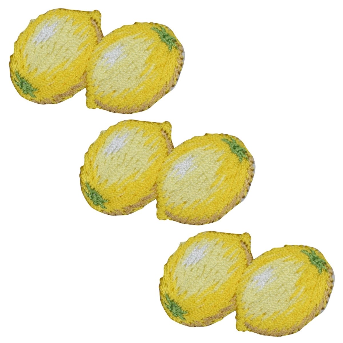 Lemon Embroidered Patch — 3-Pack — Iron On 1.5"