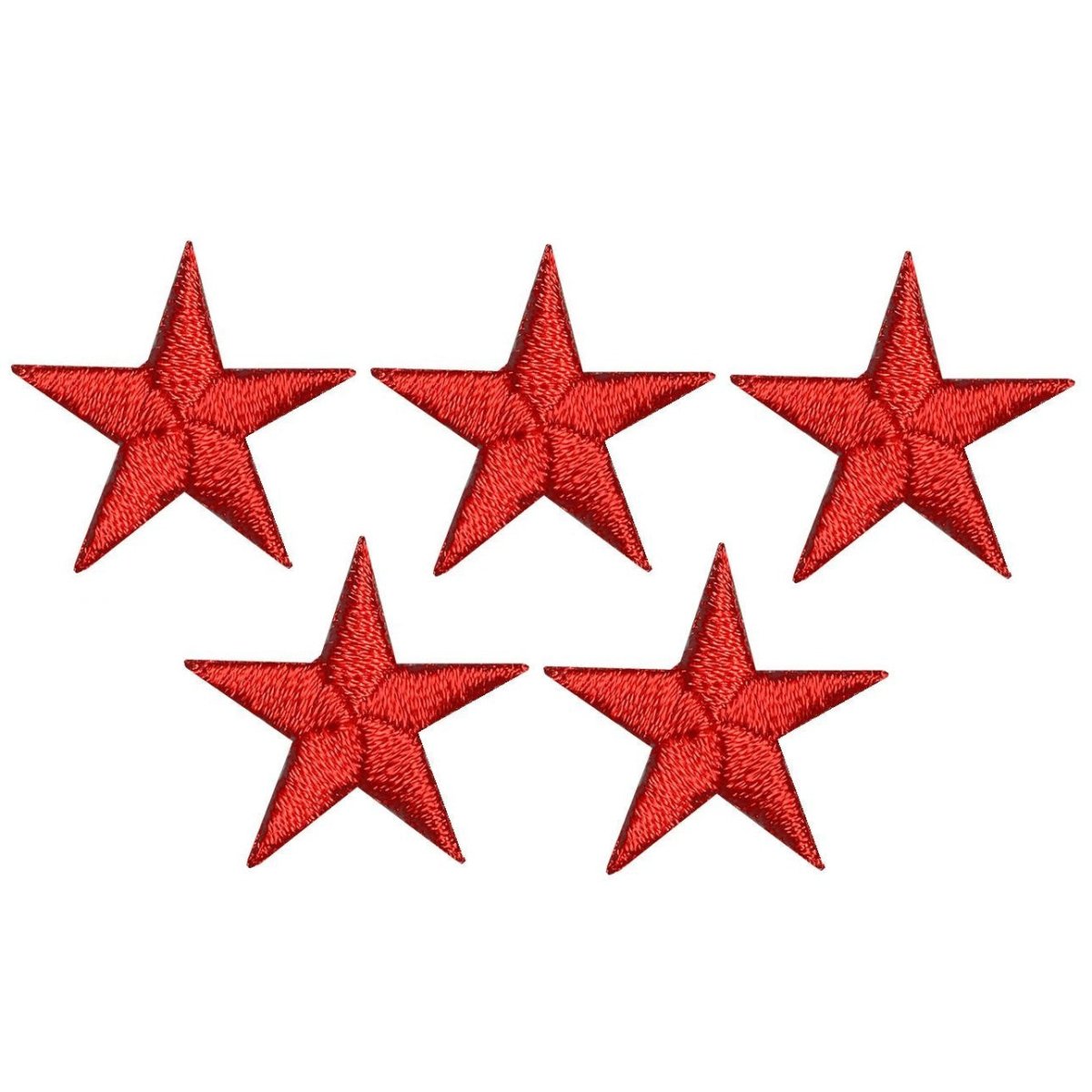 Red Star Embroidered Patch Set - 5-Pack, 7/8" - Iron On - view 1
