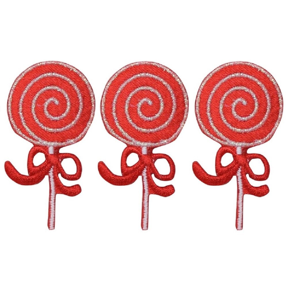 Lollipop Embroidered Patch — 3-Pack — Iron On 1.75"