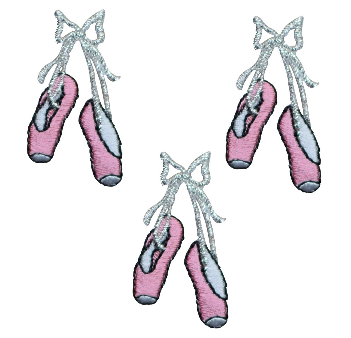 Ballerina Embroidered Patch — 3-Pack — Iron On 1-3/4"