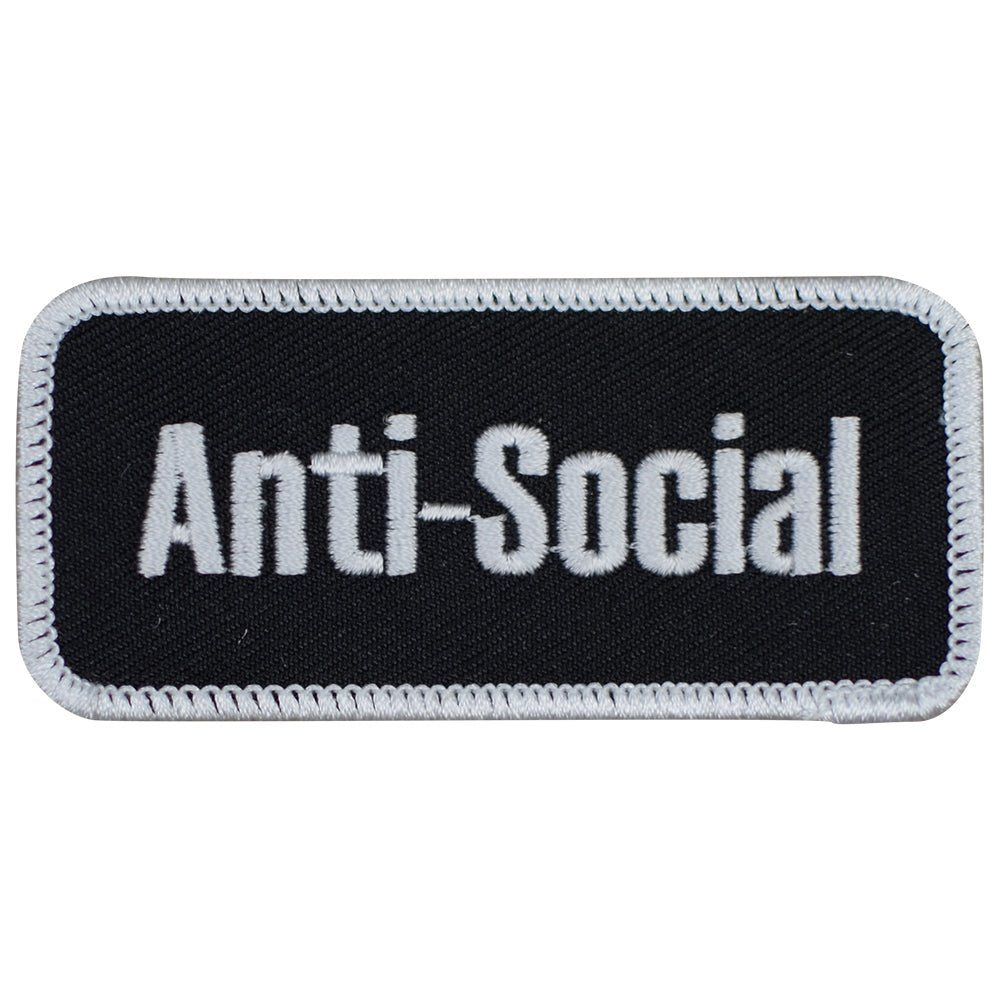 Anti-Social Embroidered Patch — Iron On 3.25"