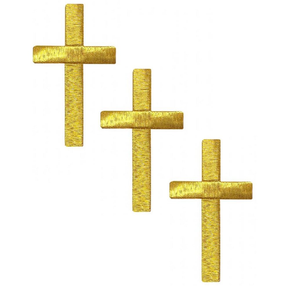 Large Cross Embroidered Patch — 3-Pack — Iron On 3"