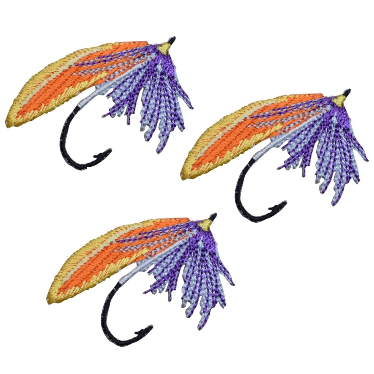 Small Fly Fishing Lure Embroidered Patch — 3-Pack — Winter's Hope 1.75" — Iron On
