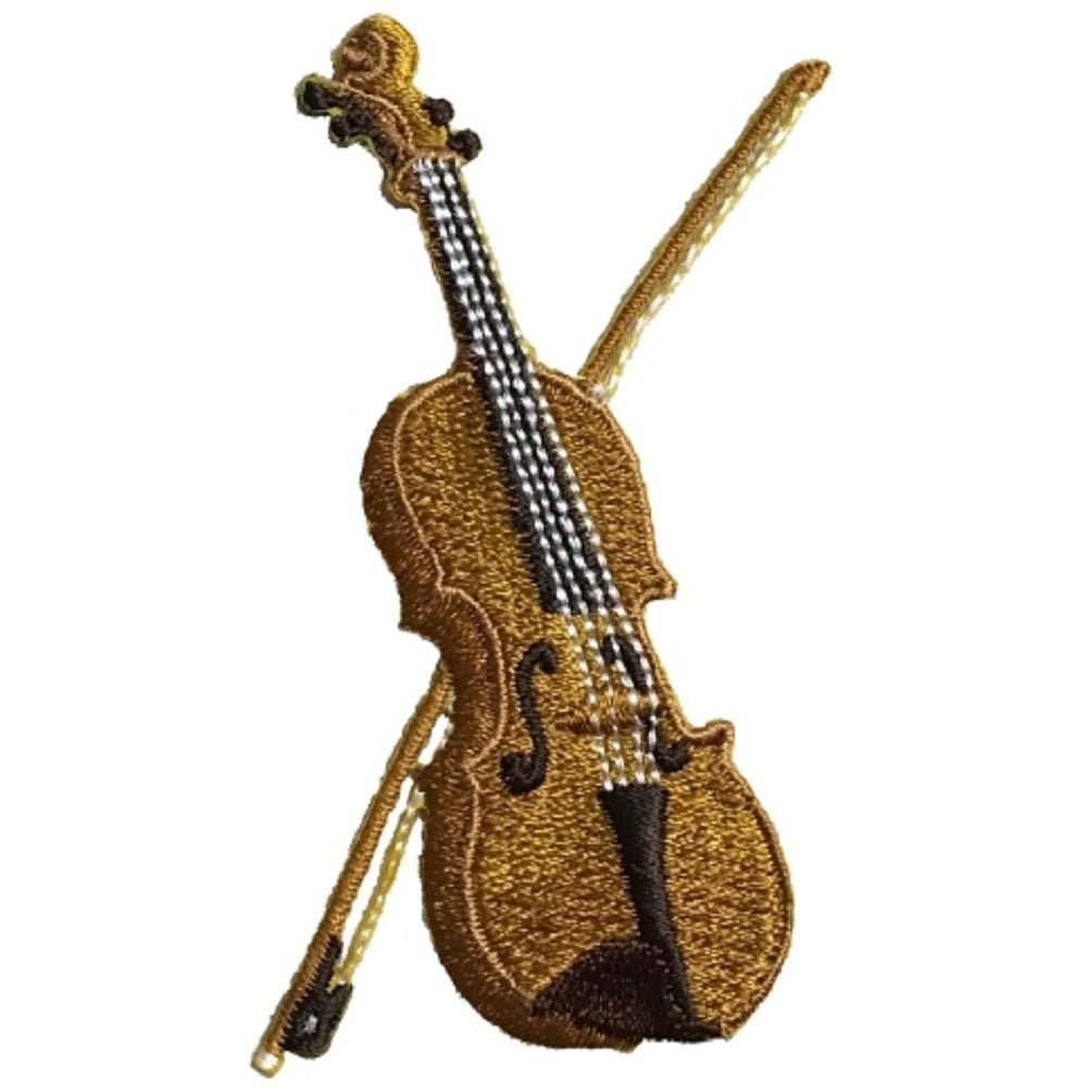 Violin Embroidered Patch — Iron On 3.25"