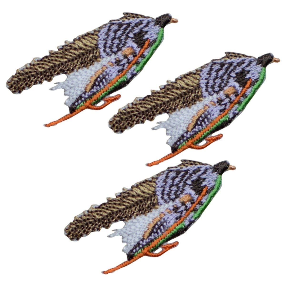 Small Fly Fishing Lure Embroidered Patch — Grey Ghost Fish 1-3/4" — 3-Pack — Iron On