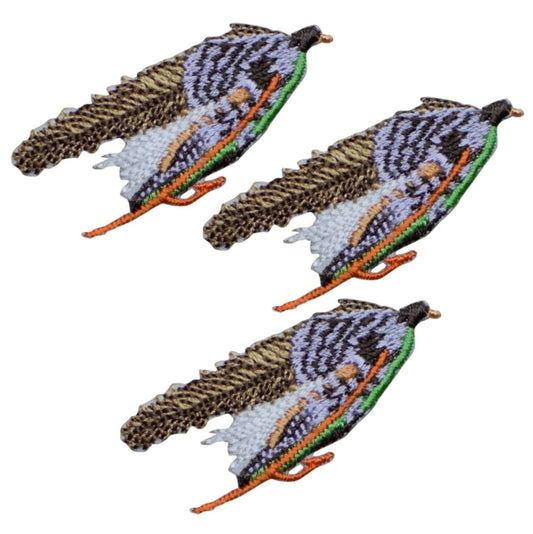 Small Fly Fishing Lure Embroidered Patch — Grey Ghost Fish 1-3/4" — 3-Pack — Iron On