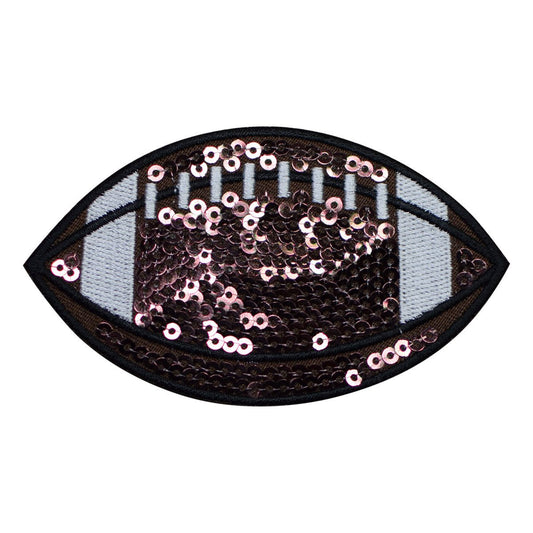 Football Embroidered Patch — Sequin Sports Badge 3.5" — Iron On