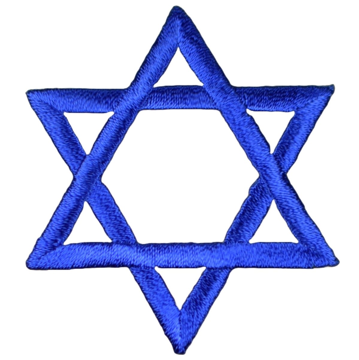 Blue Star of David Embroidered Patch — Iron On 2"