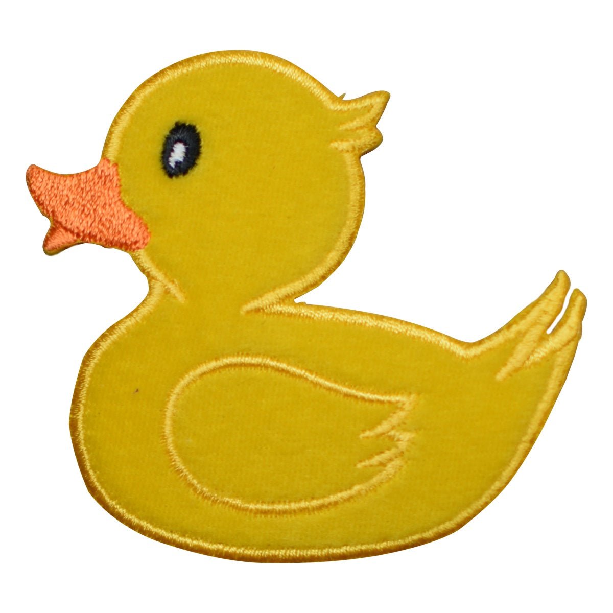 Yellow Rubber Ducky Embroidered Patch — Facing Left, Duck Badge Facing Left 3" — Iron On