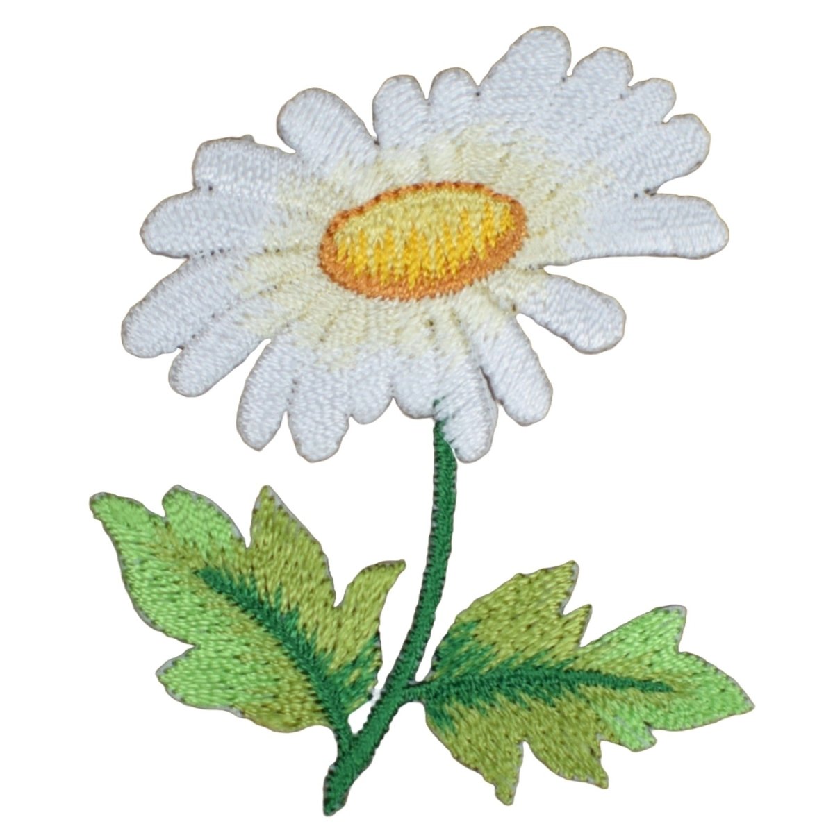 White Daisy Embroidered Patch — Flower, Bloom, Gardening Badge 2.25" — Iron On