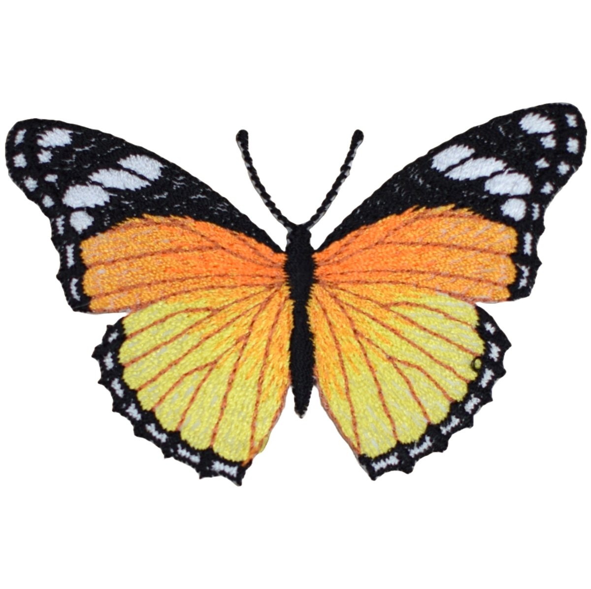Monarch Butterfly Embroidered Patch — Iron On 3"