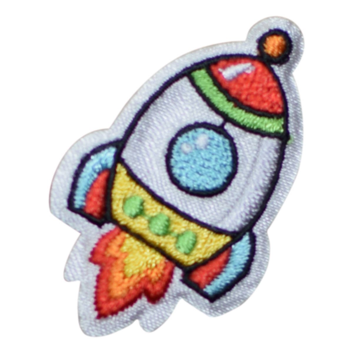 Rocket Embroidered Patch — Iron On 1-5/8"