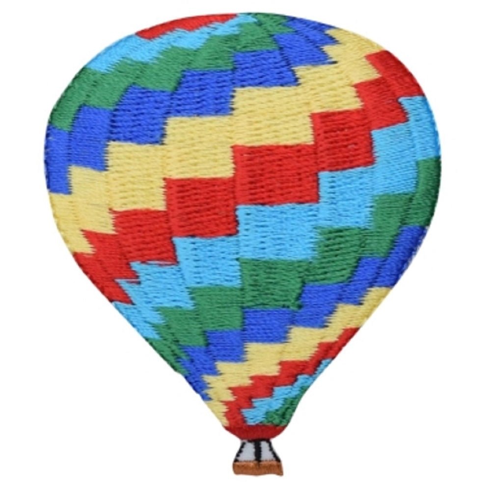 Hot Air Balloon Embroidered Patch — Zig-Zag Design 2-5/8" — Iron On
