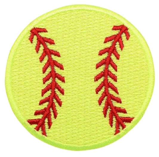 Softball Embroidered Patch — Iron On 2.25"