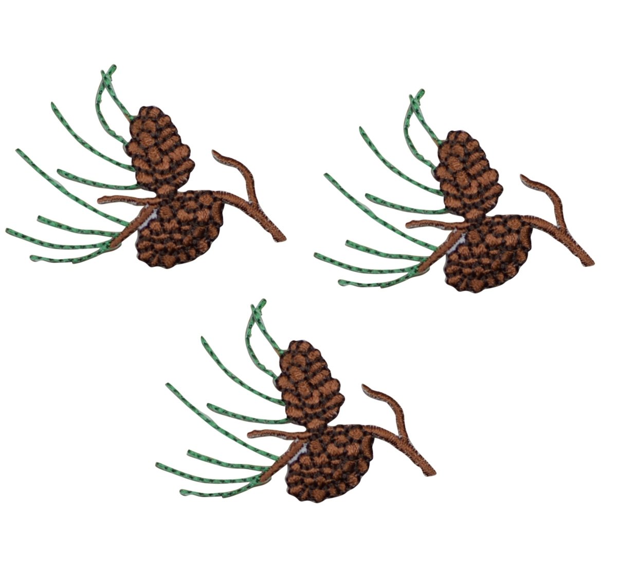 Pine Needles Embroidered Patch — 3-Pack — Iron On 2"