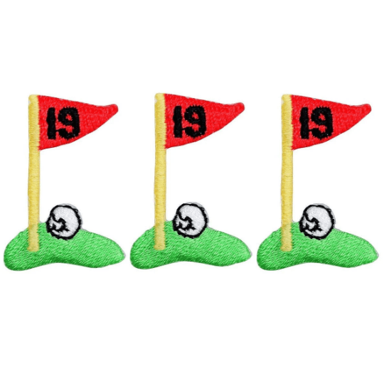 Mini Golf Embroidered Patch — 3-Pack — Iron On 1.25"