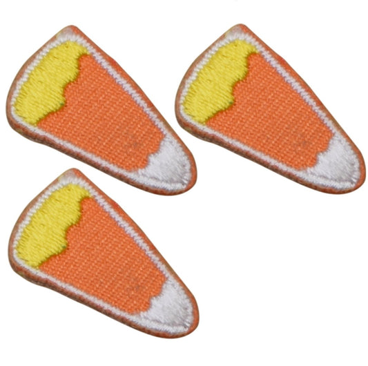 Mini Candy Corn Embroidered Patch — 3-Pack — Iron On