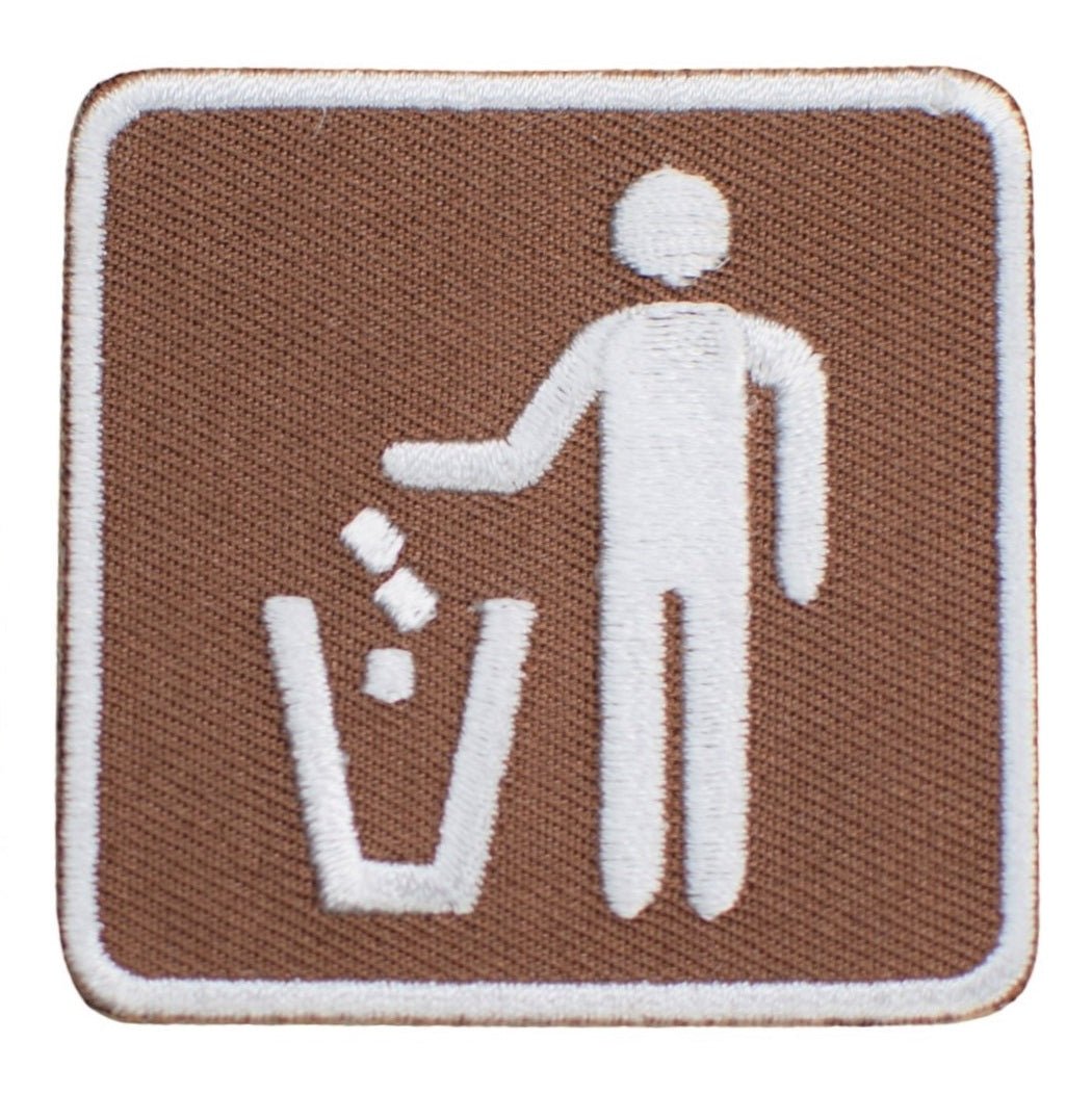 Litter Receptacle Embroidered Patch — Iron On 2"