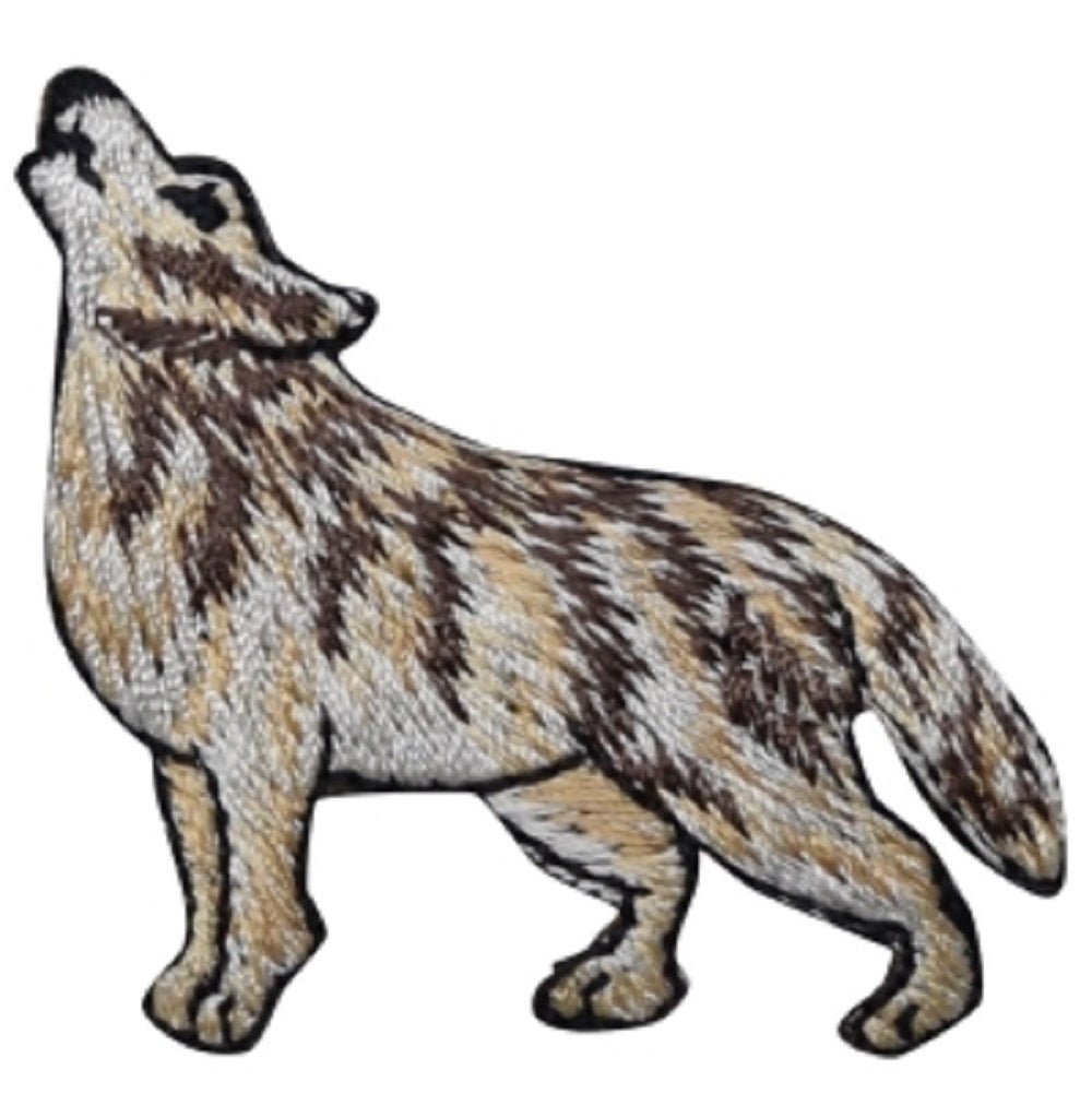 Howling Wolf Embroidered Patch — Iron On 2"