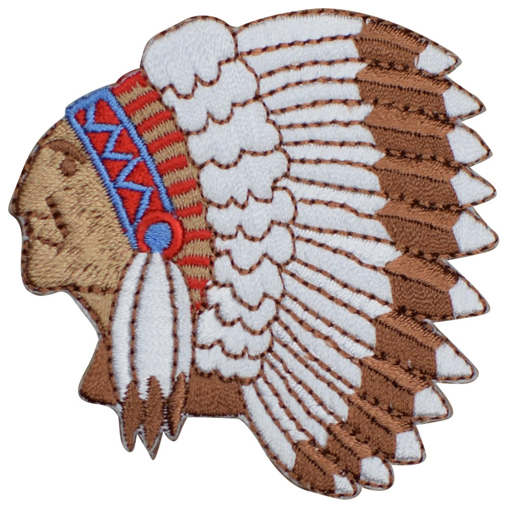 Indian Native American Embroidered Patch — Iron On 2-3/8"