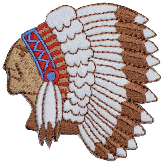 Indian Native American Embroidered Patch — Iron On 2-3/8"