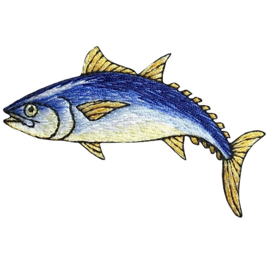 Tuna Fish Embroidered Patch — Iron On 3.25"
