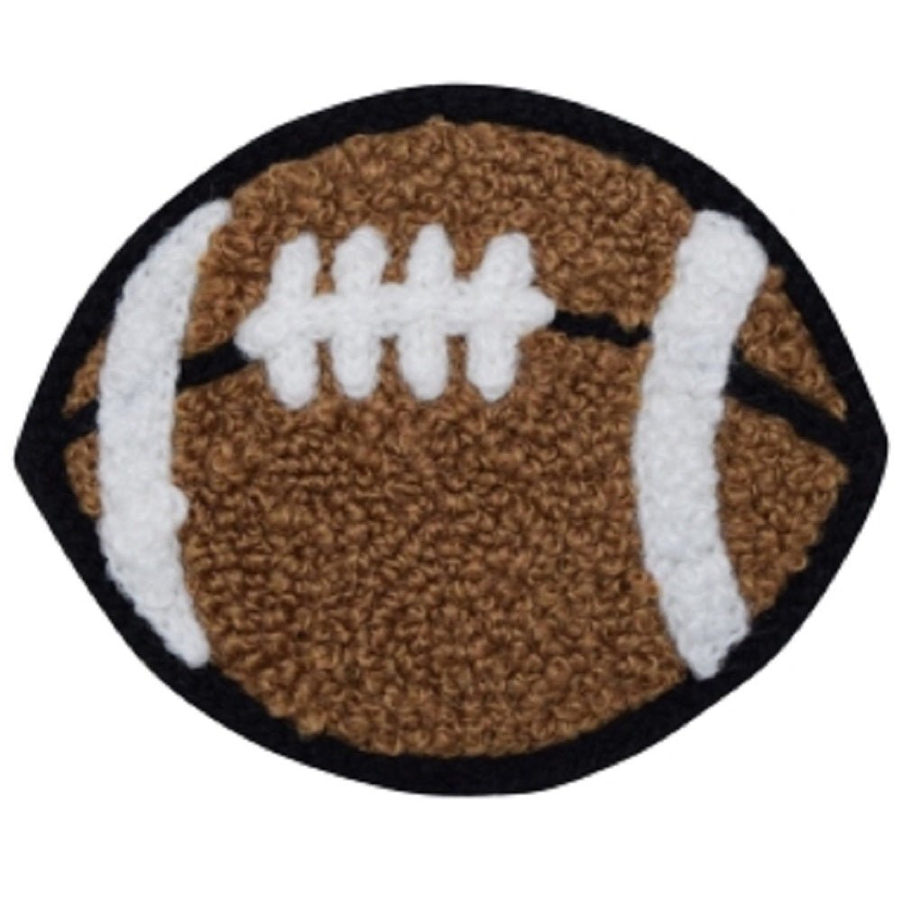 Chenille Football Embroidered Patch — Iron On 2-3/8"