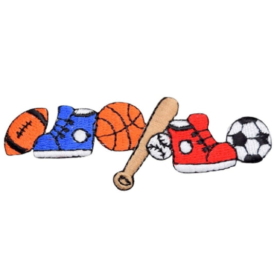 Sports Embroidered Patch — Baseball, Football, Basketball, Soccer 3.5" — Iron On