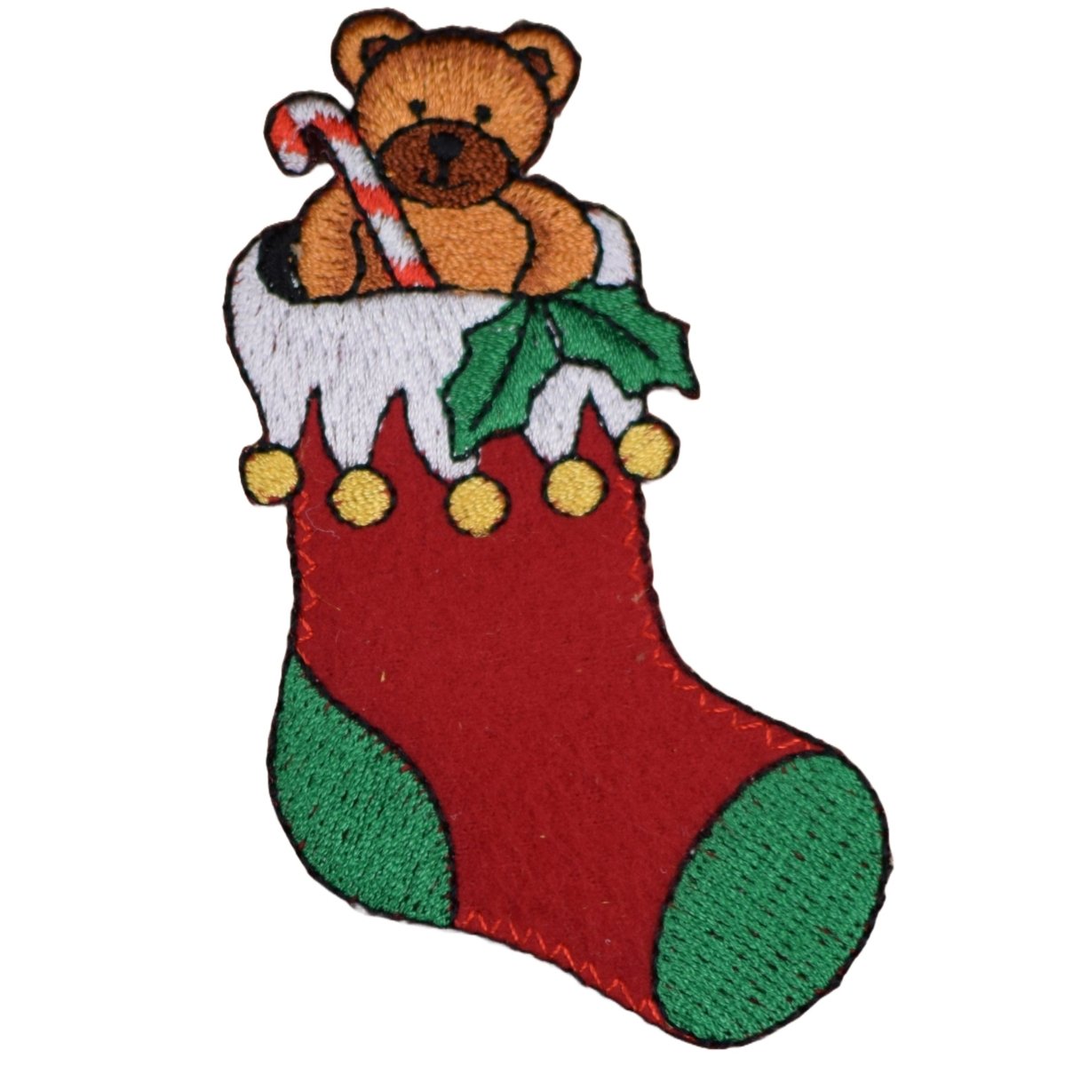 Christmas Stocking Embroidered Patch — Iron On 3.25"