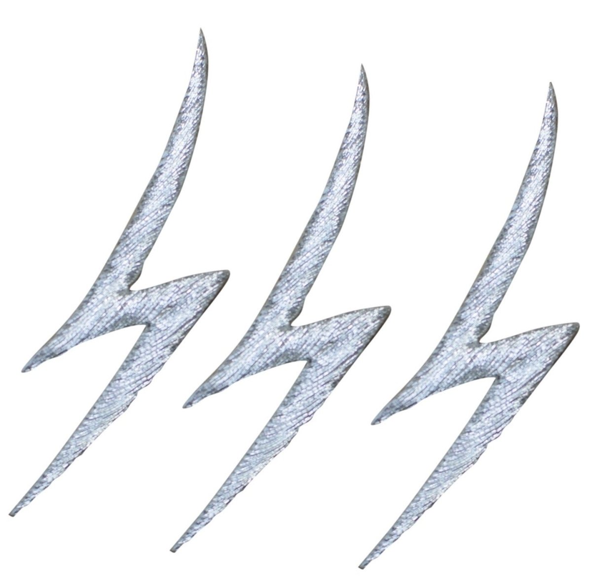 Lightning Bolt Embroidered Patch — 3-Pack — Iron On 2-1/8"
