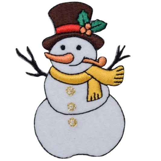 Snowman Embroidered Patch — Perfect for Christmas Decoration — Iron On 2-1/8"