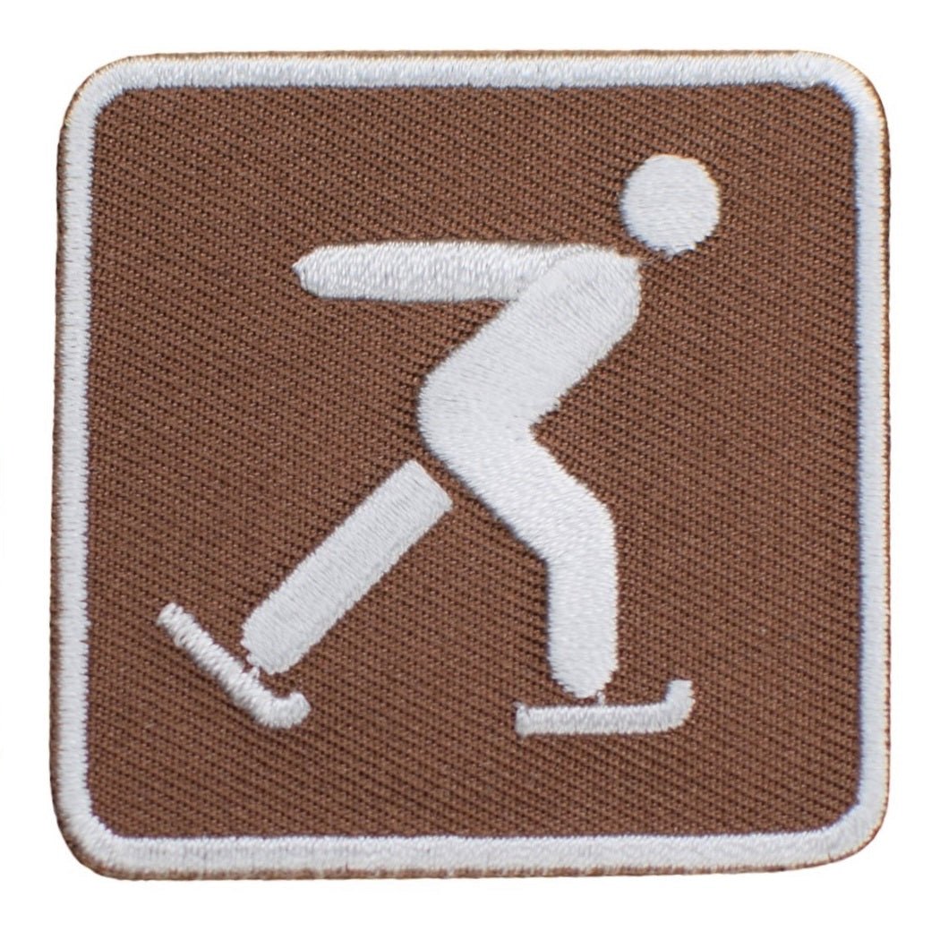 Ice Skating Embroidered Patch — Iron On 2"