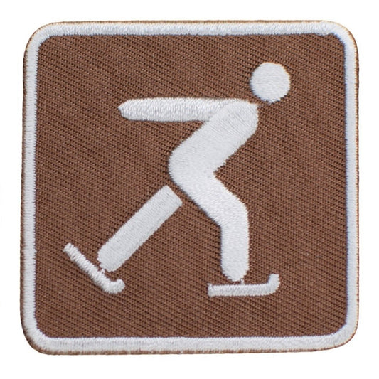 Ice Skating Embroidered Patch — Iron On 2"