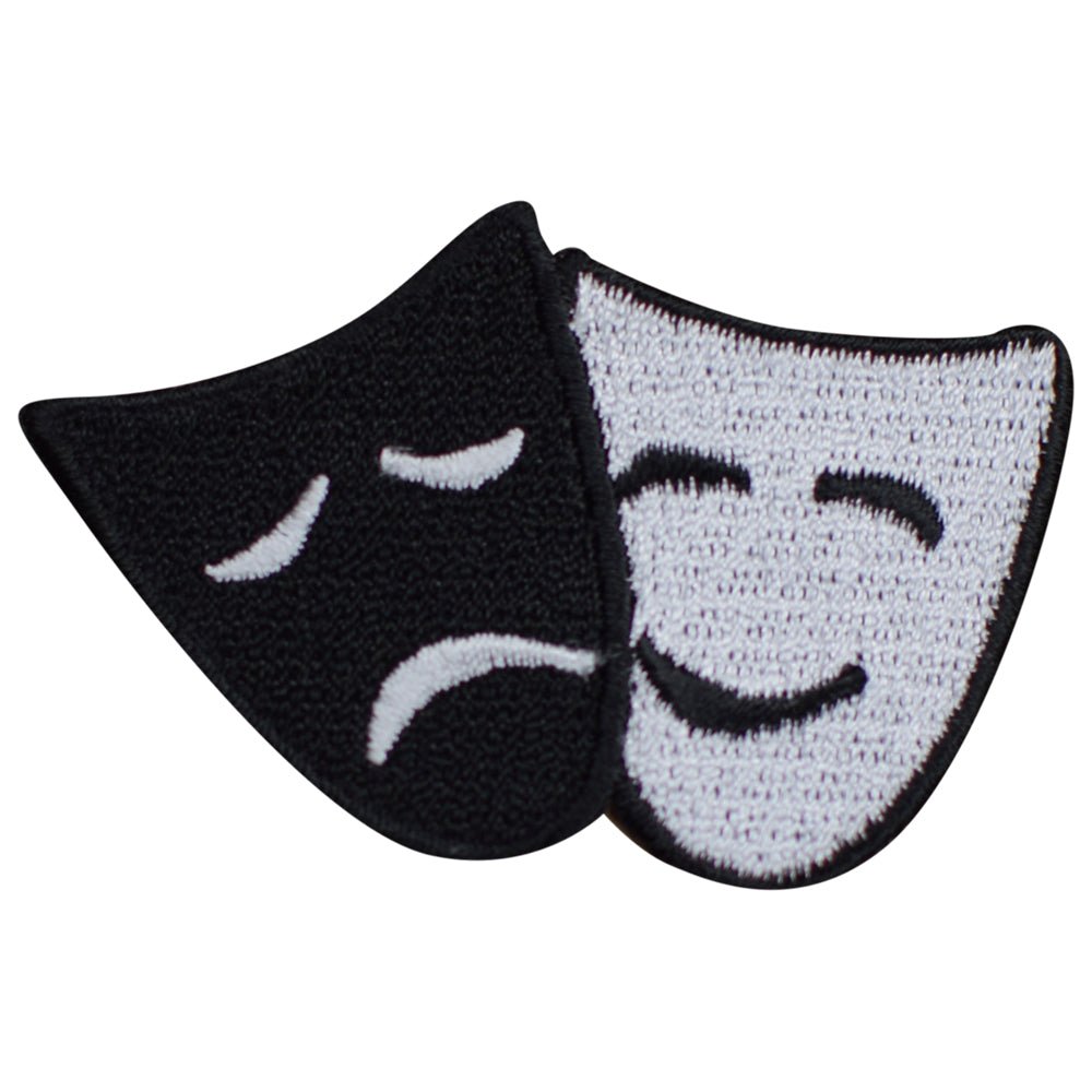 Comedy & Tragedy Embroidered Patch — Iron On 2-3/8"