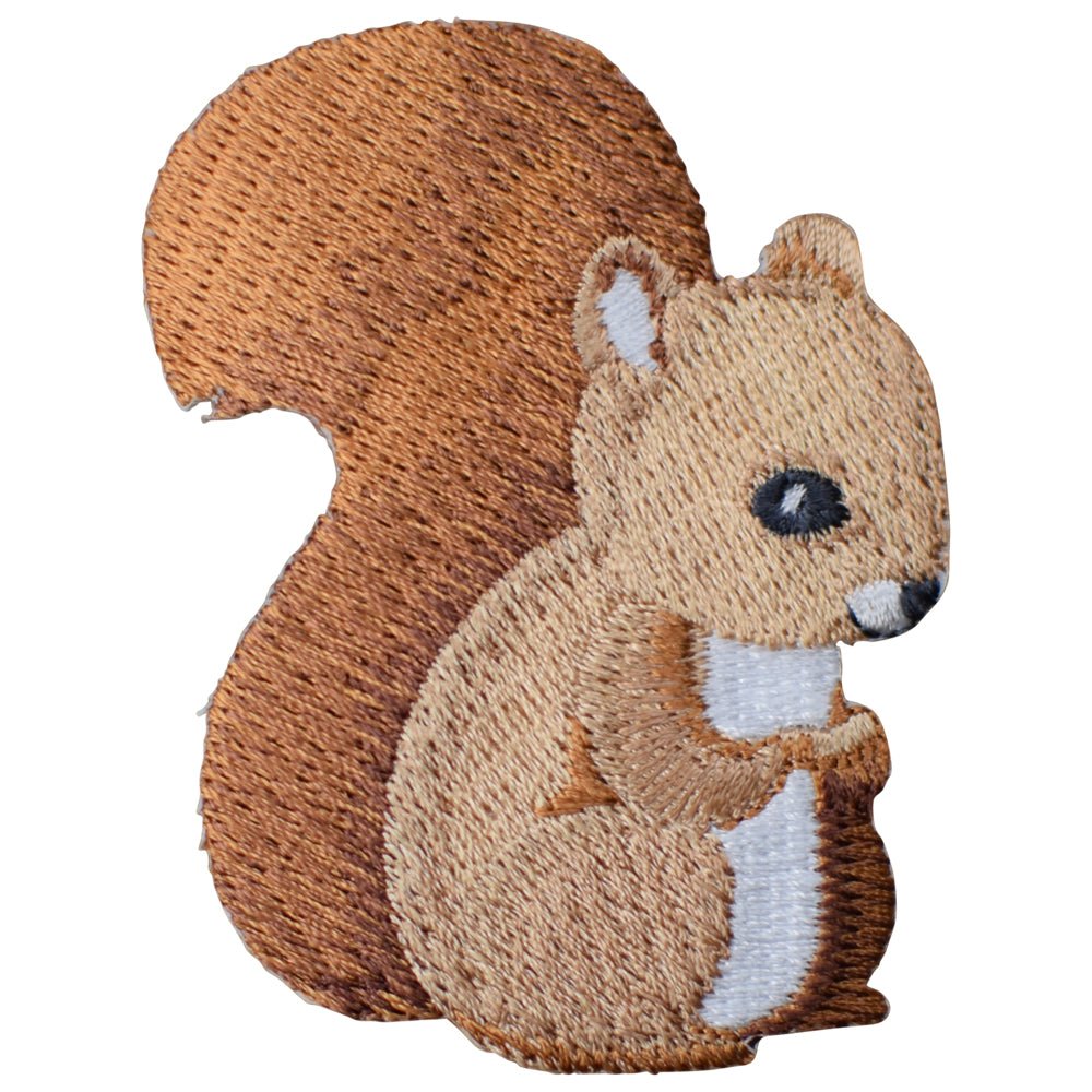 Baby Squirrel Embroidered Patch — Iron or Sew On 2-5/8"