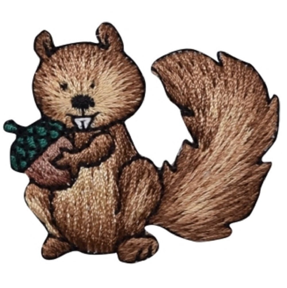 Baby Squirrel Embroidered Patch — Iron On 1.75"