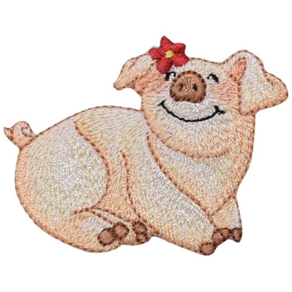 Pig Embroidered Patch — Iron On 2-3/8"