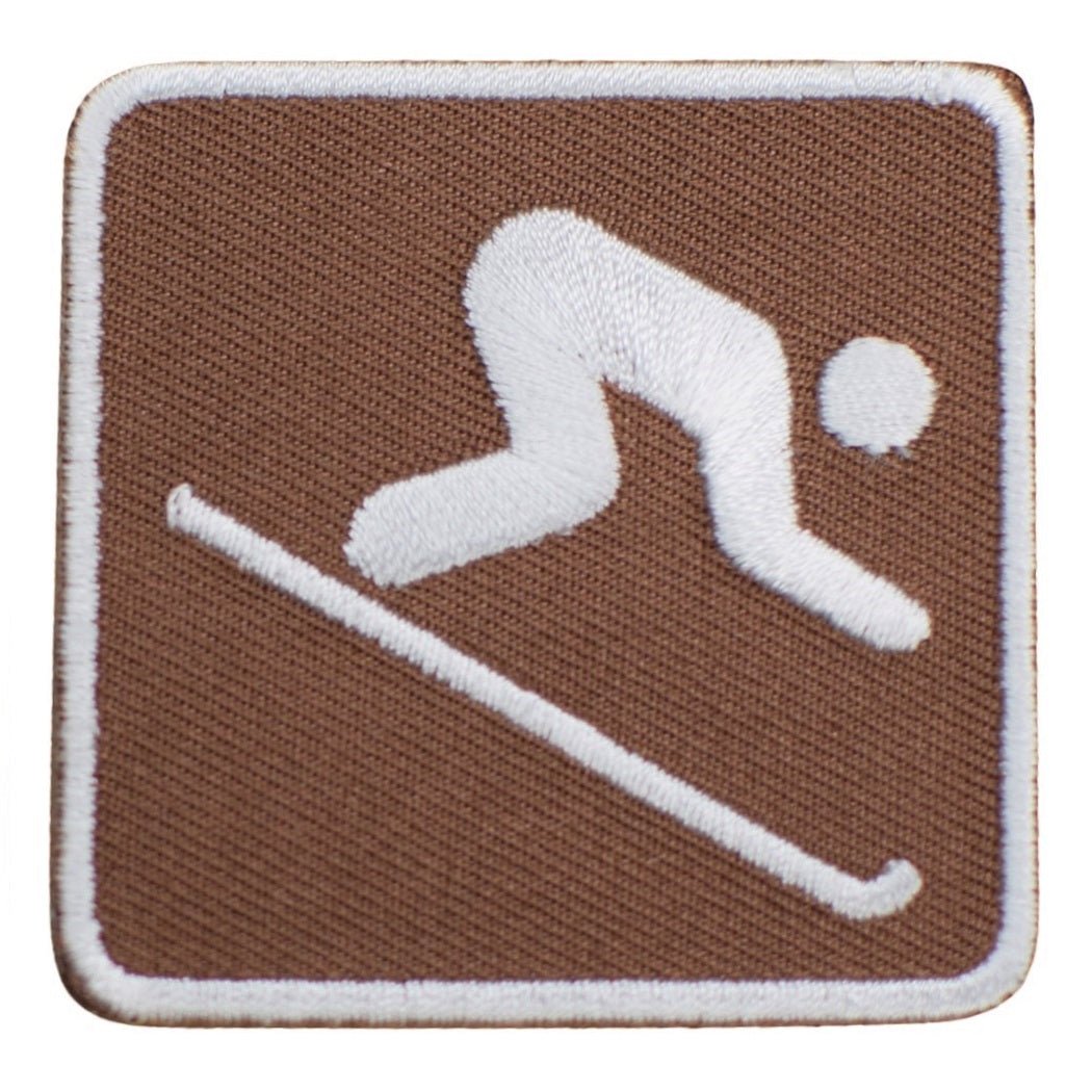 Downhill Skiing Embroidered Patch — Iron On 2"