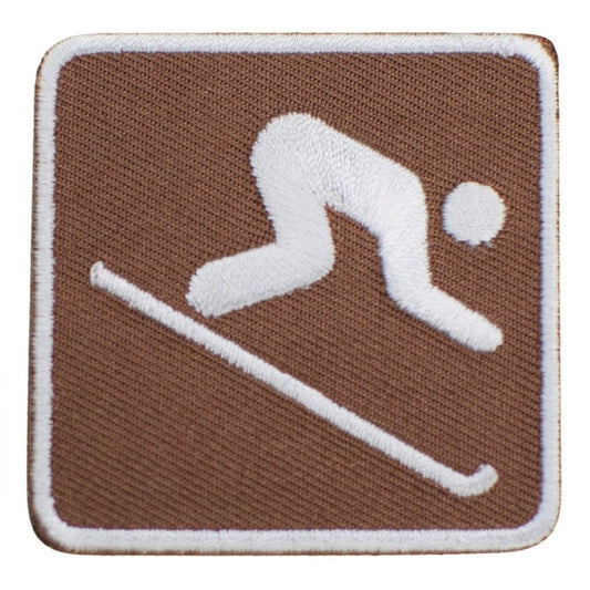 Downhill Skiing Embroidered Patch — Iron On 2"