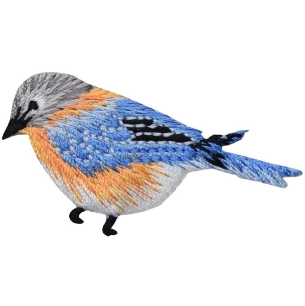 Bird Embroidered Patch — Blue 1-7/8" — Iron On