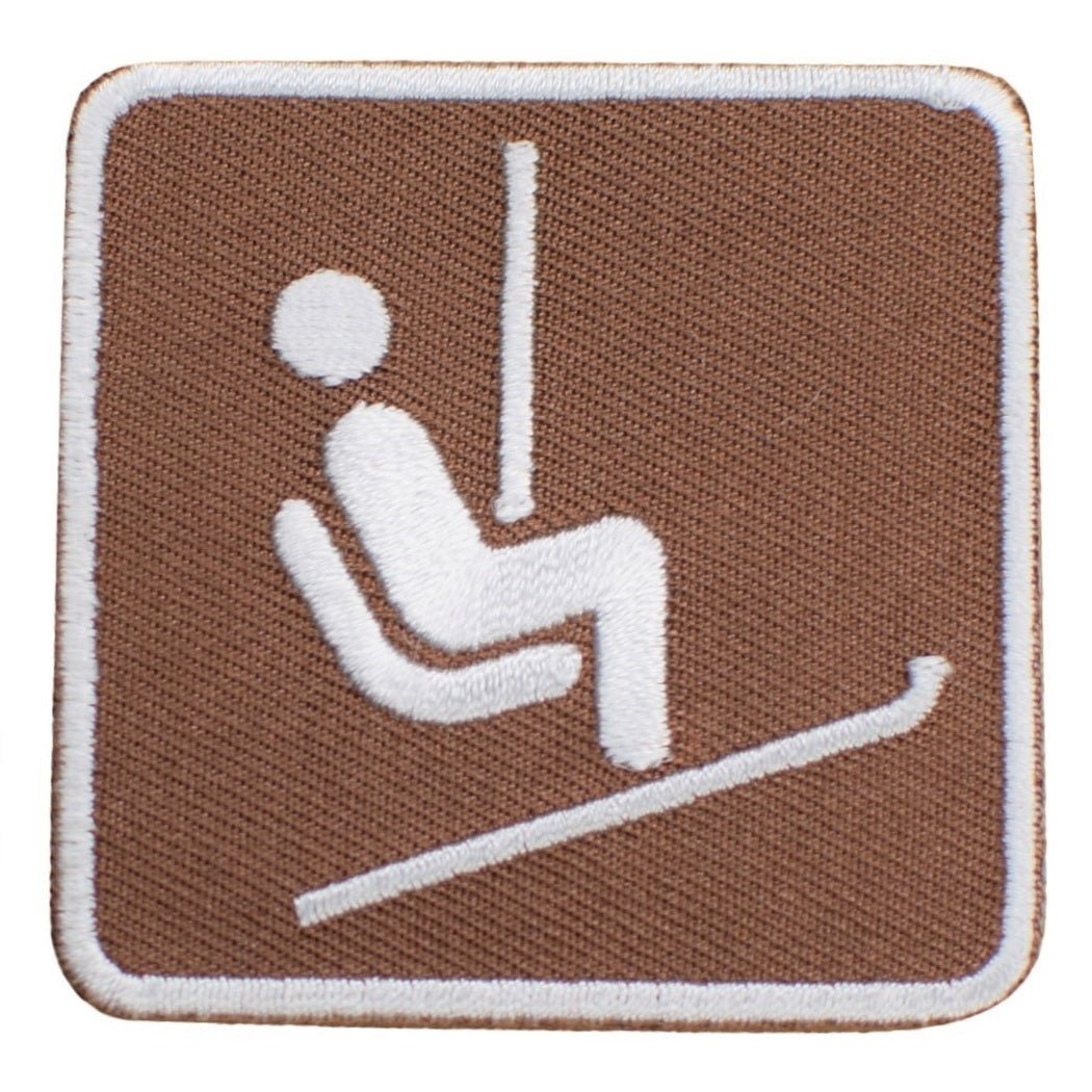 Ski Chair Lift Embroidered Patch — Iron On 2"