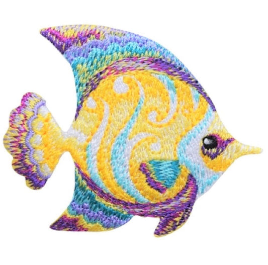 Fish Embroidered Patch — Tropical, Ocean, Snorkeling Badge 2.5" — Iron On